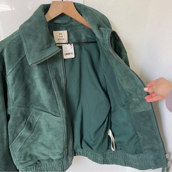 NWT Free People We The Free Desert Moon Suede Jacket in Green Grove - Picture 9 of 10